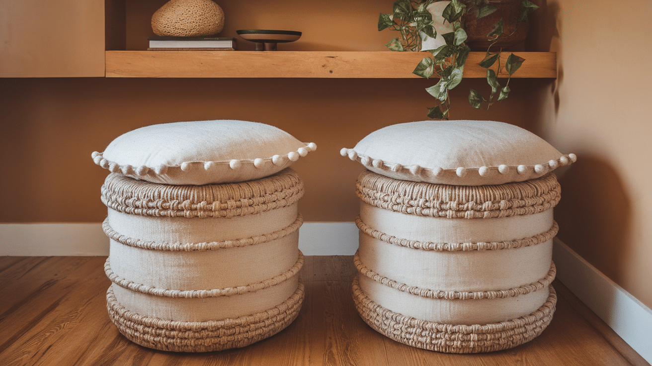 Cushioned Boho Stools