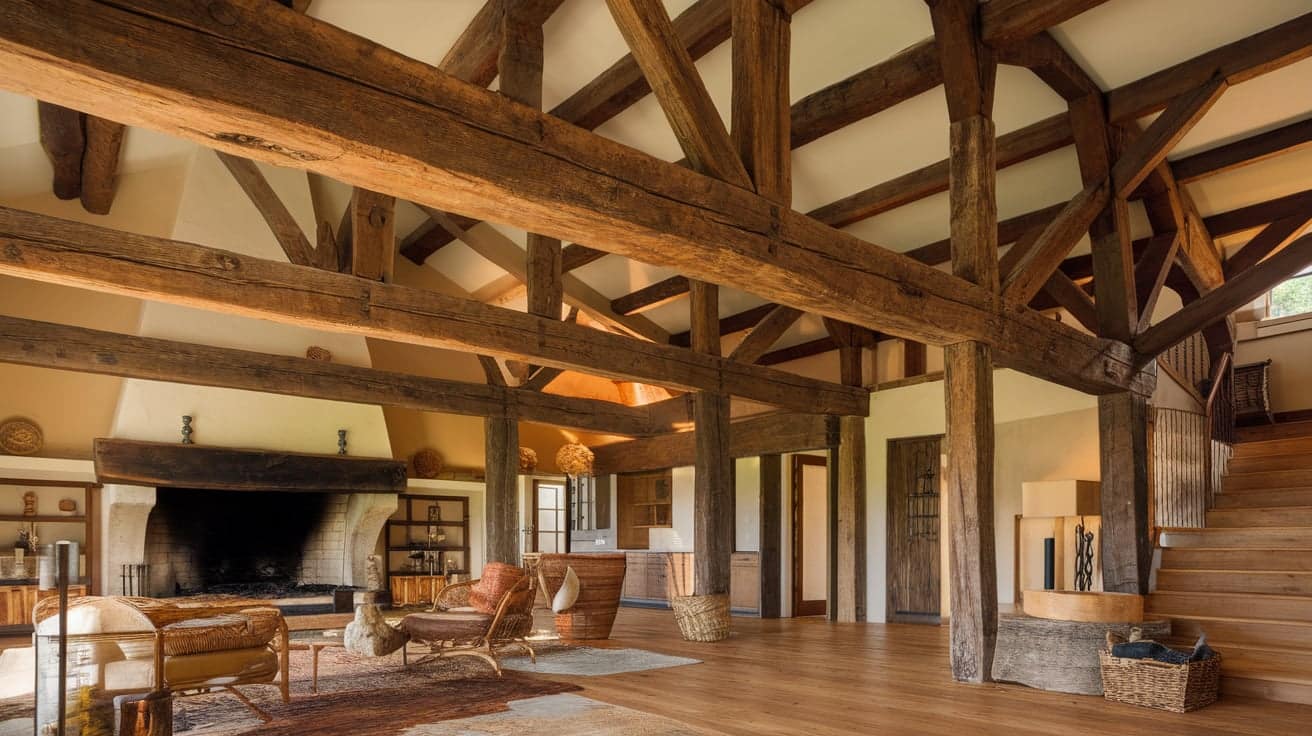 Exposed Wooden Beams