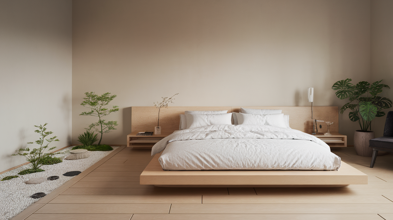 Floating Wooden Platform Beds