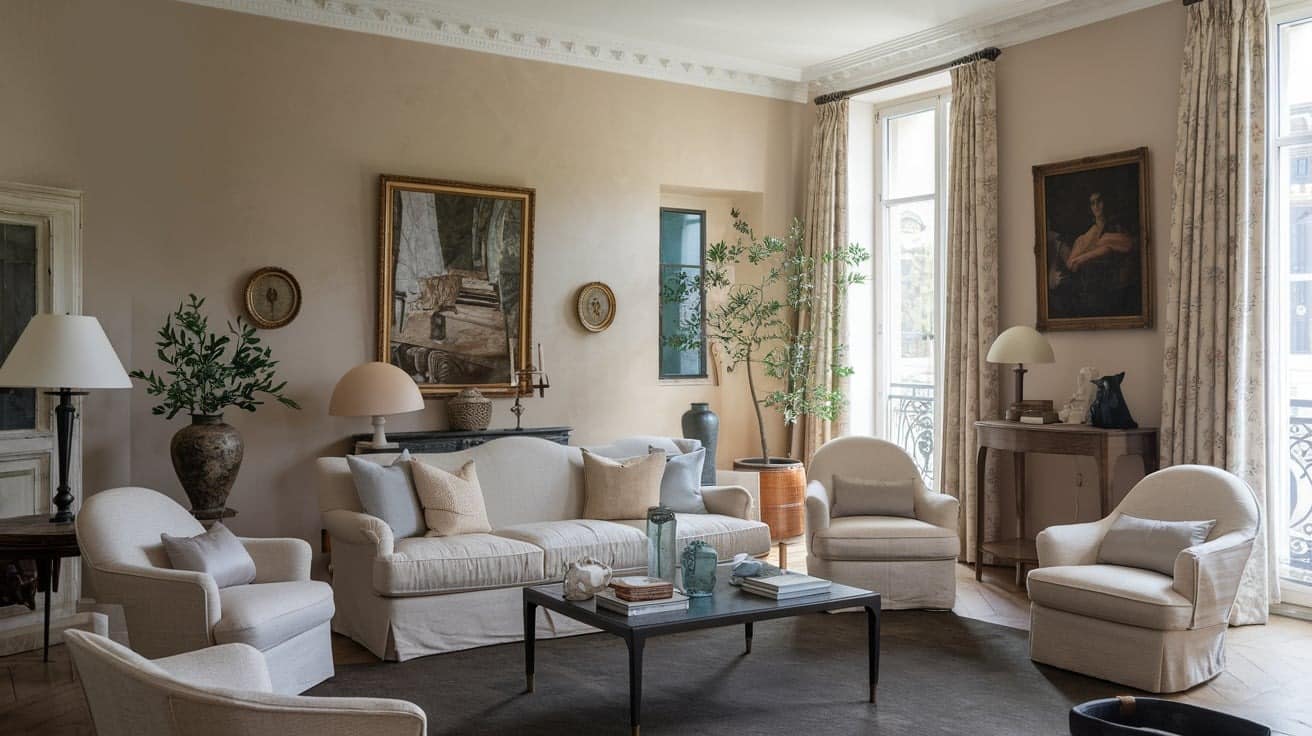 French Living Room with Soft Walls