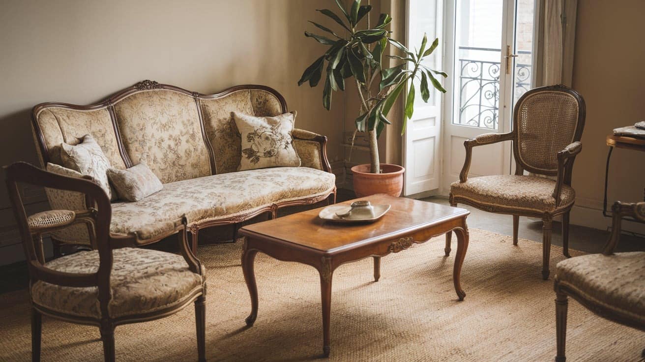 French Living Room with Vintage Furniture