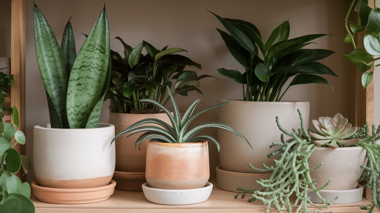 Indoor Plants in Neutral Pots