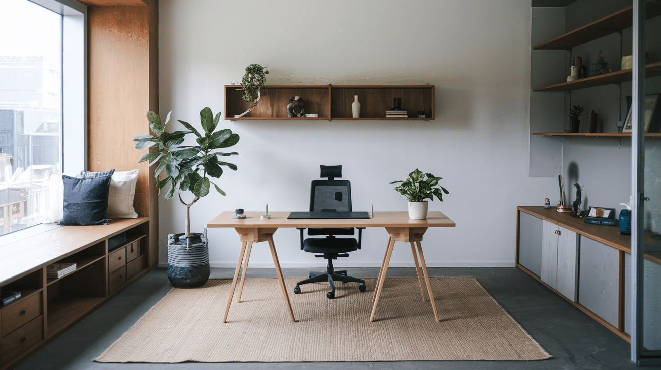 Japandi Office Layout to Maximize Space