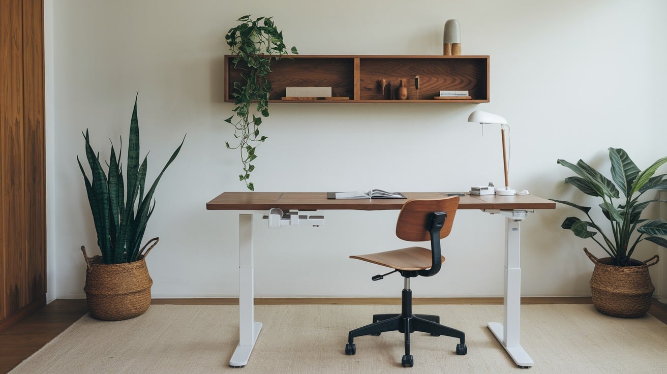 Japandi Office with Adjustable Furniture