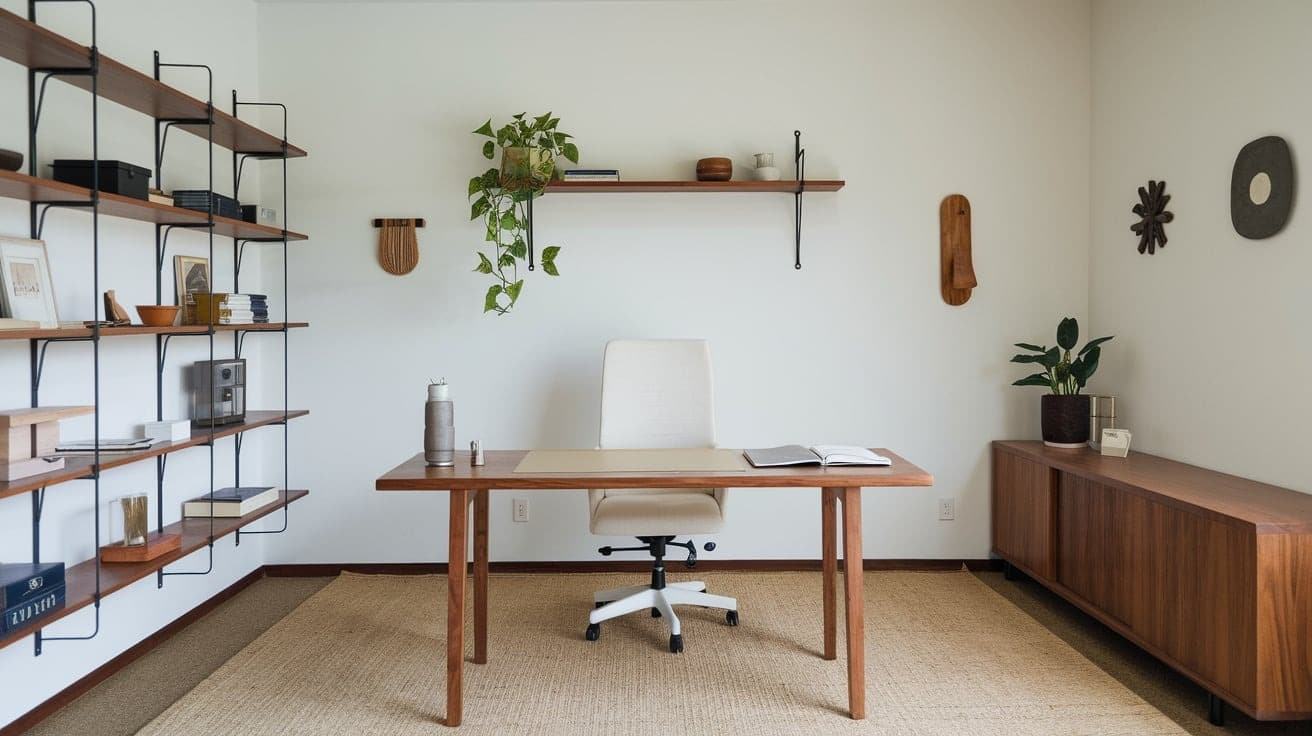 Japandi Office with Simple, Functional Design