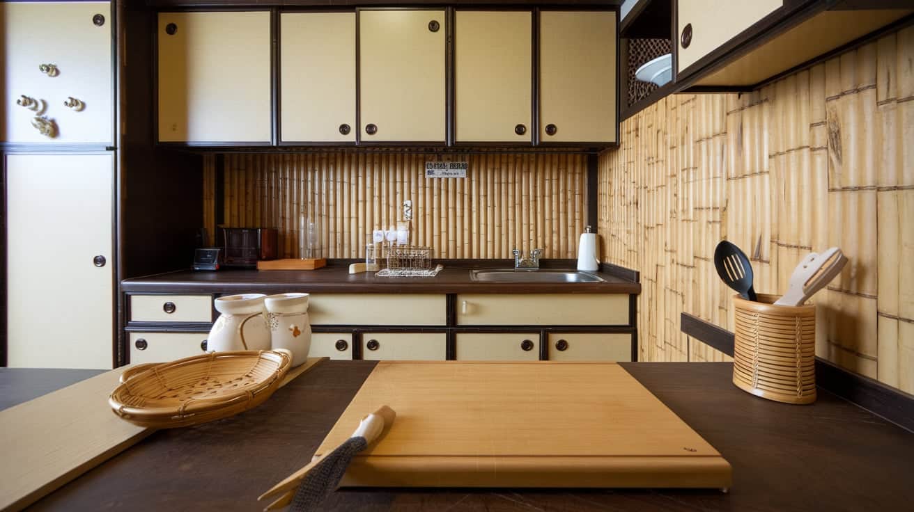 Japanese Kitchen With Bamboo Details