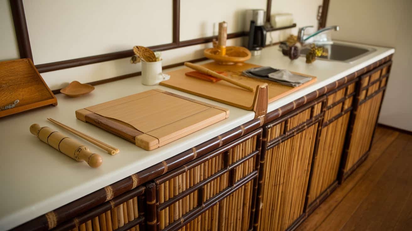 Japanese Kitchen with Bamboo