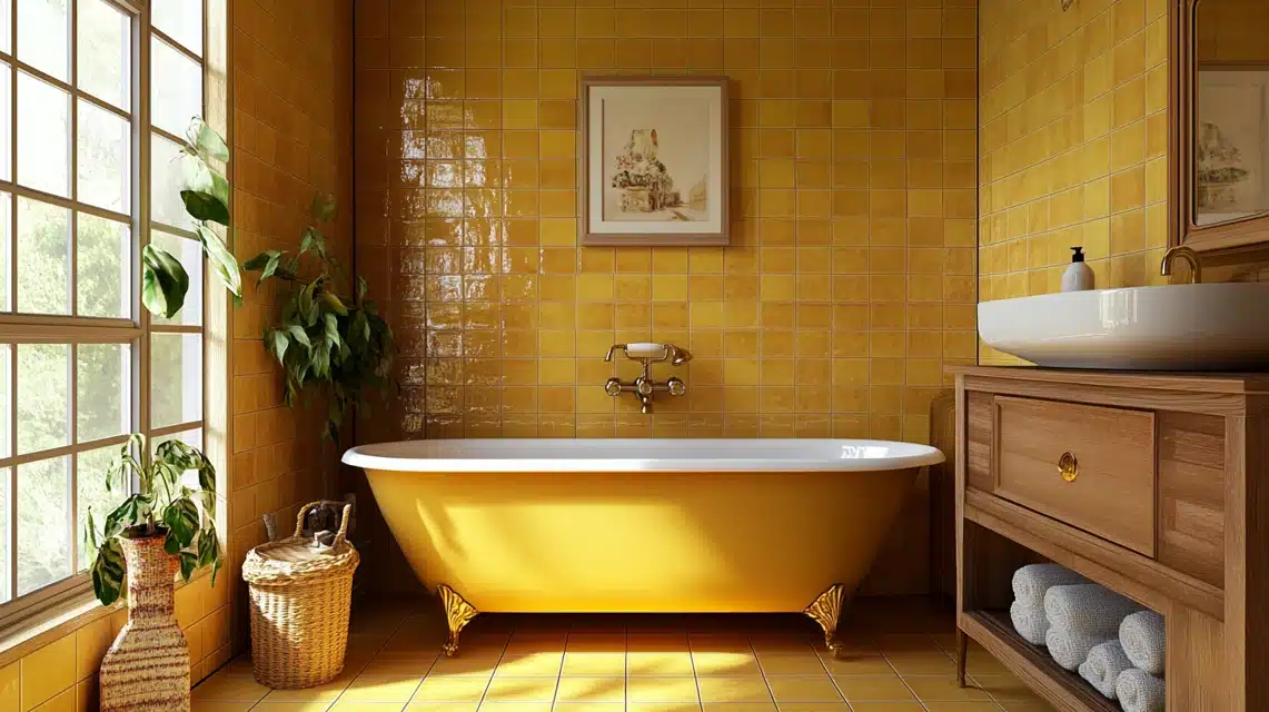 Mustard Yellow Bold Bathroom