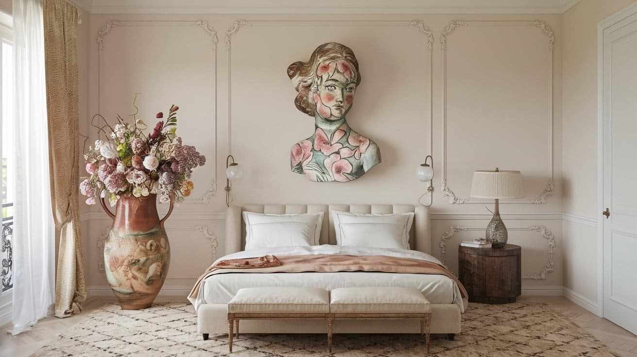 Parisian Bedroom with Artistic Accents