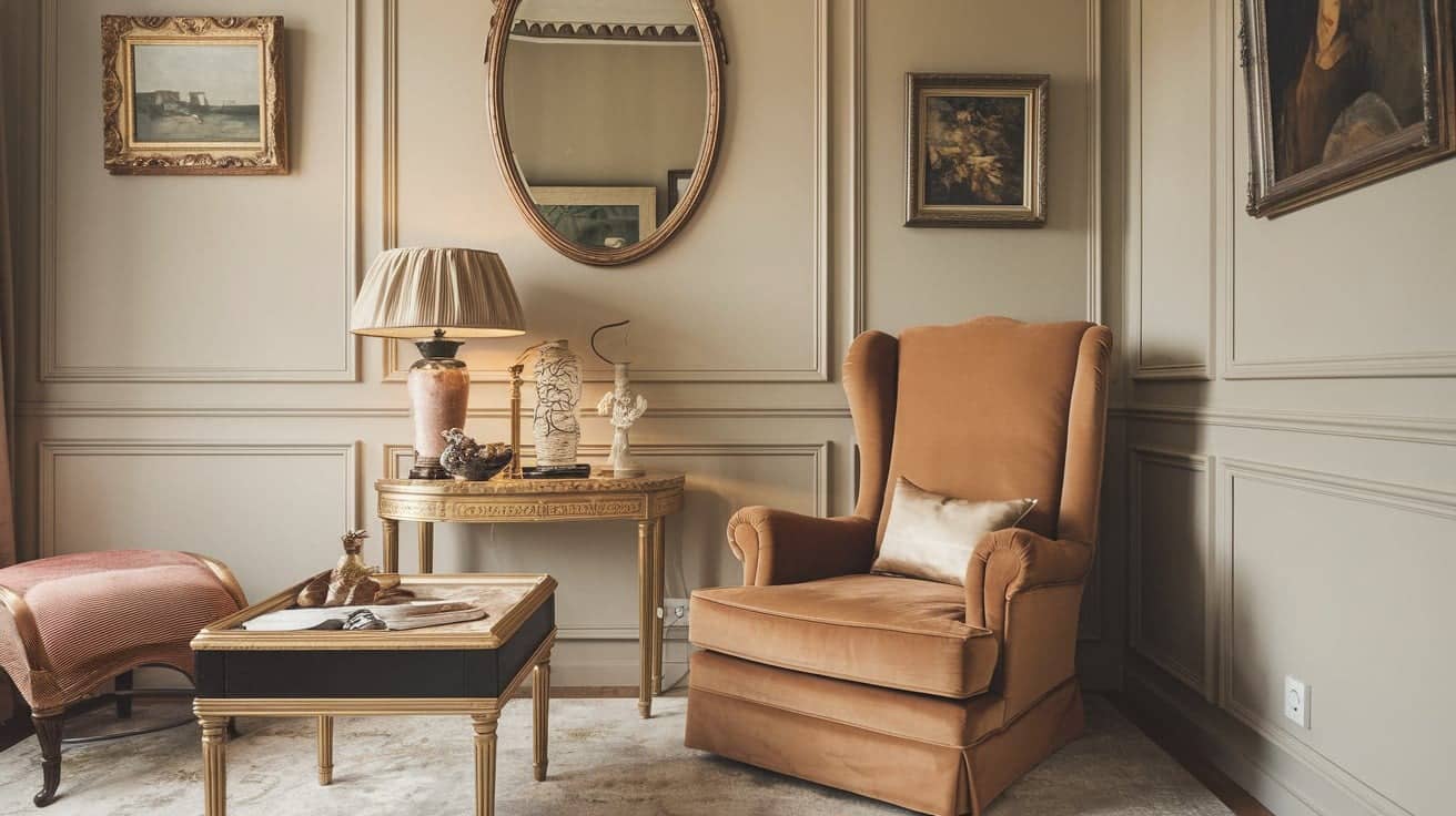 Parisian Bedroom with Cozy Sitting Area