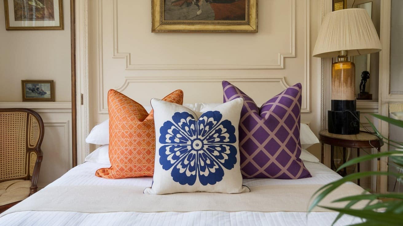 Parisian Bedroom with Decorative Cushions