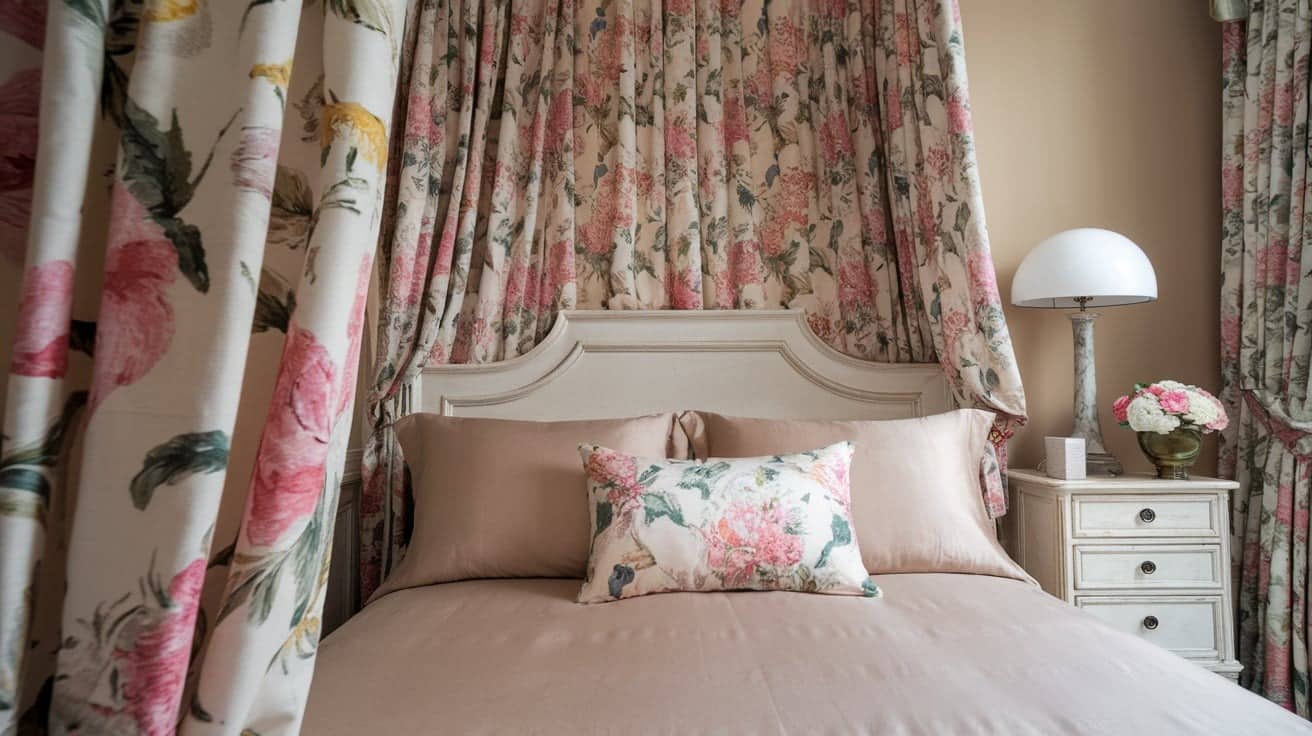 Parisian Bedroom with Floral Fabrics