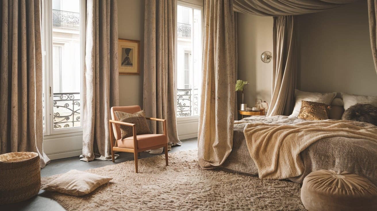 Parisian Bedroom with Soft Textures