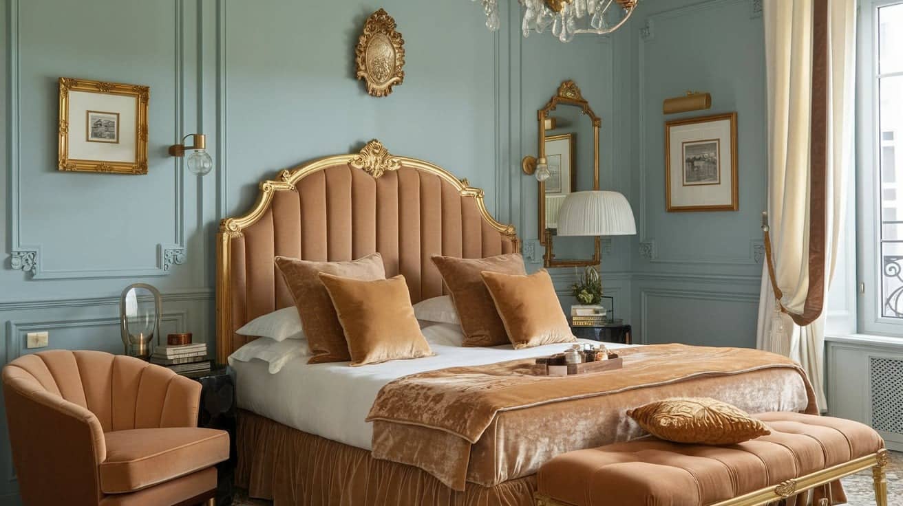 Parisian Bedroom with Velvet Details