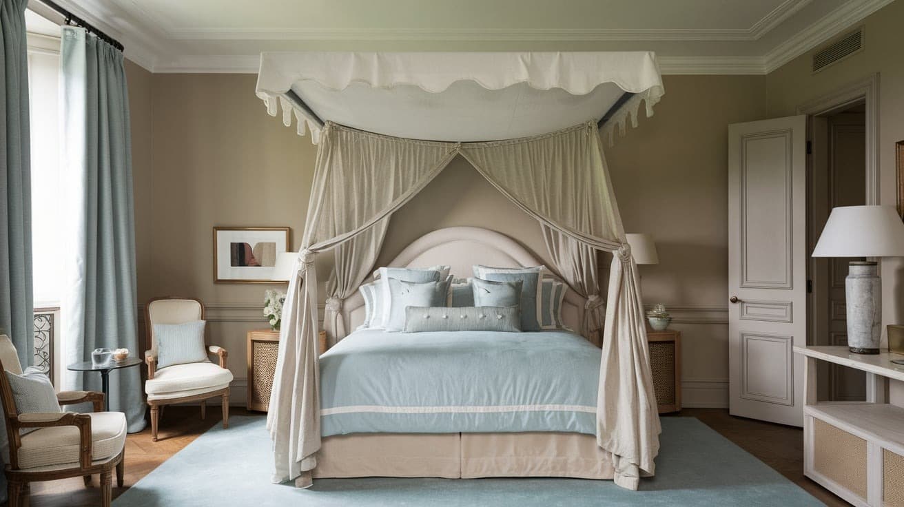 Parisian Bedroom with a Bed Canopy