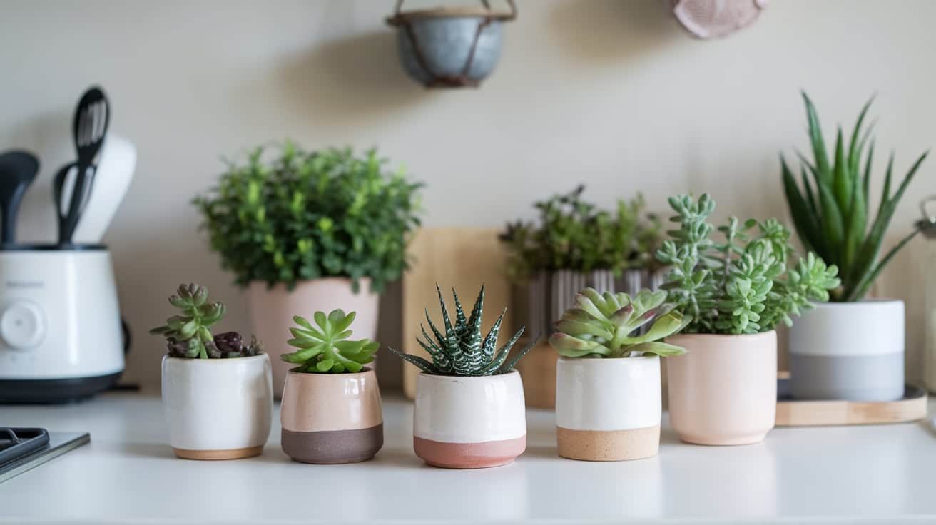 Place Small Indoor Plants on Countertops