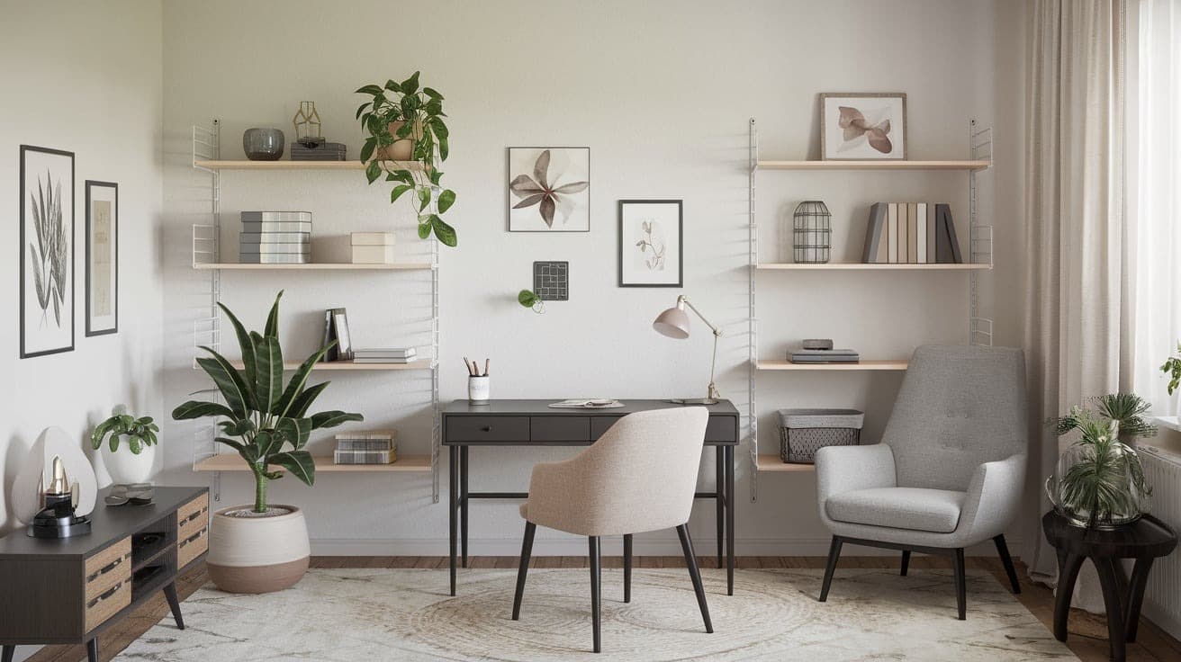 Scandi Home Office with Neutral Color Scheme