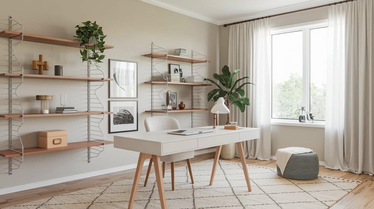 Scandi Home Office with Neutral Flooring