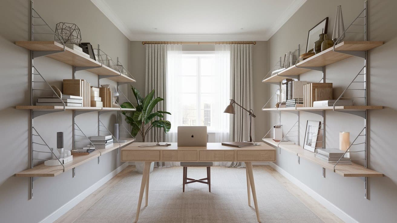 Scandinavian Home Office with Light Wood Accents