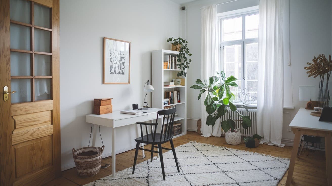 Scandinavian Home Office with Simple Decor