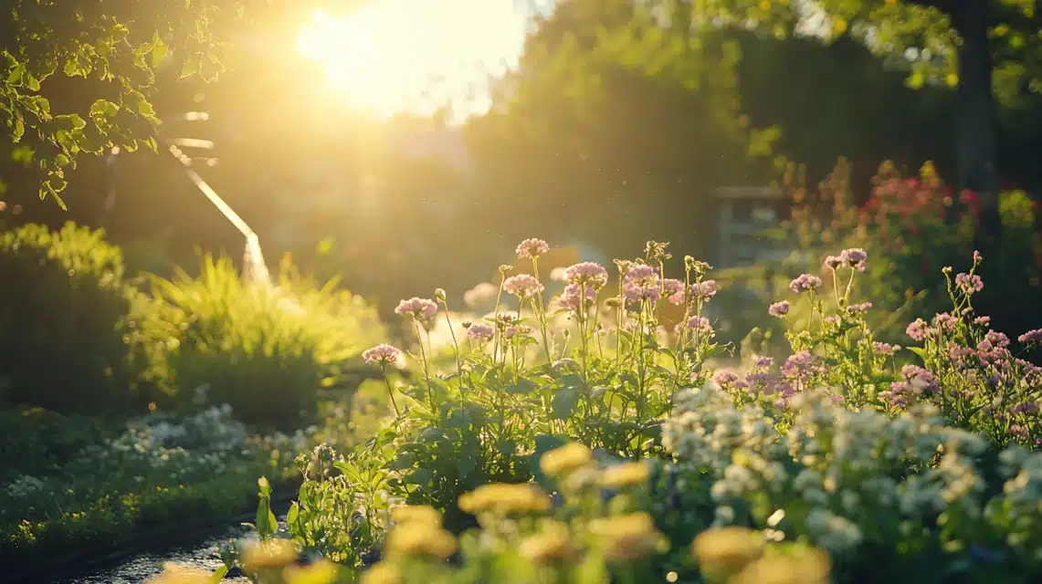 Watering the Flower Bed