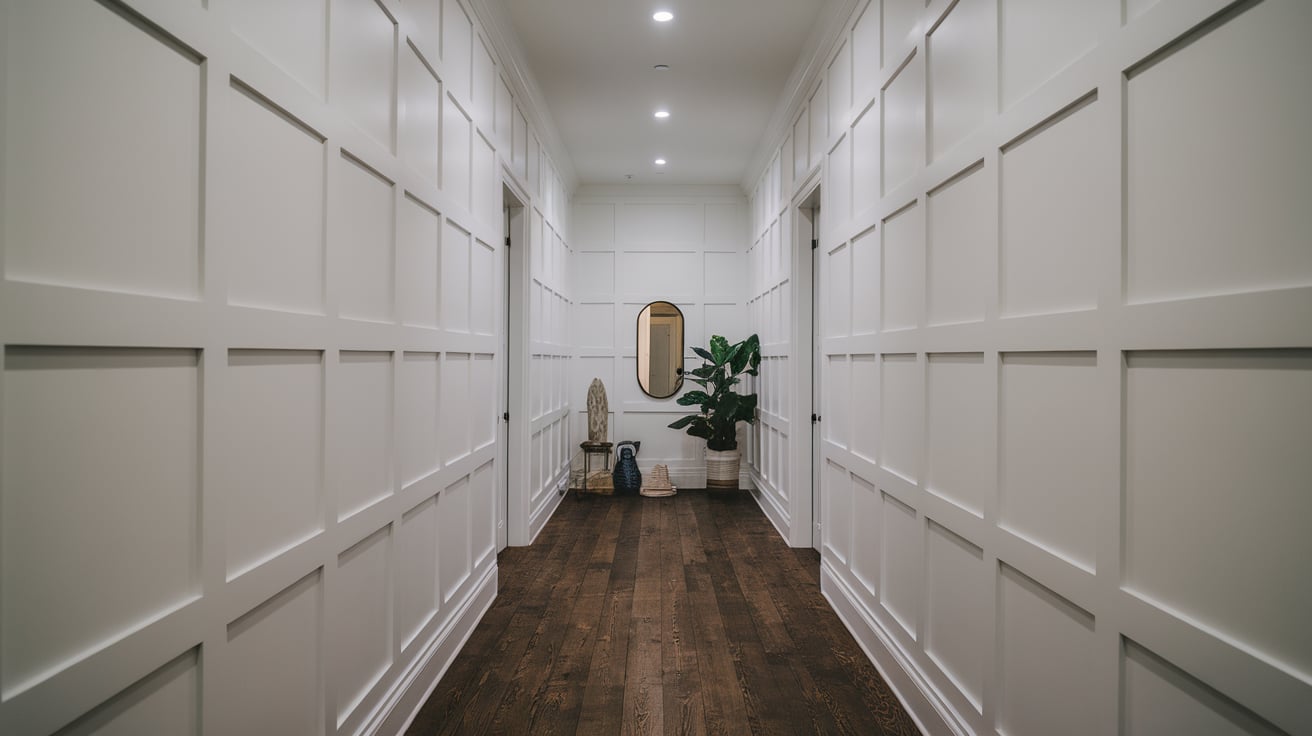 White Hallway Panelling