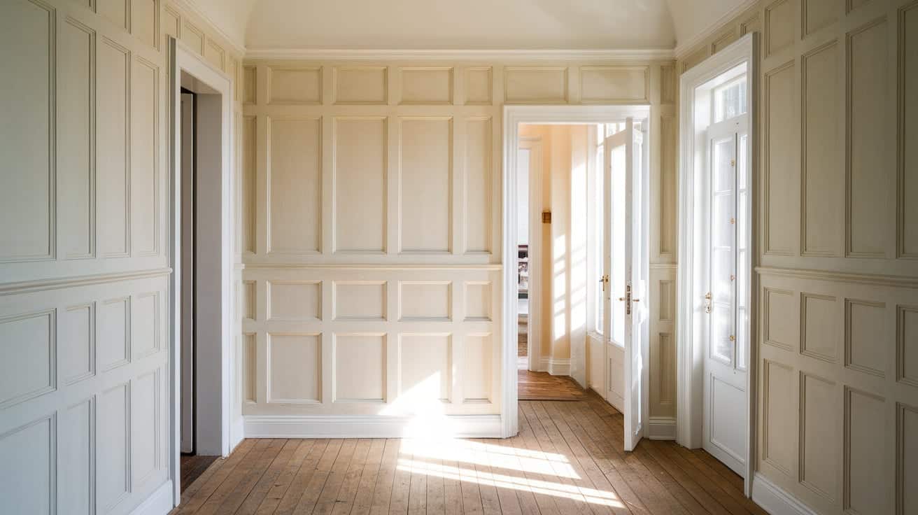 Whitewashed Hallway Panelling