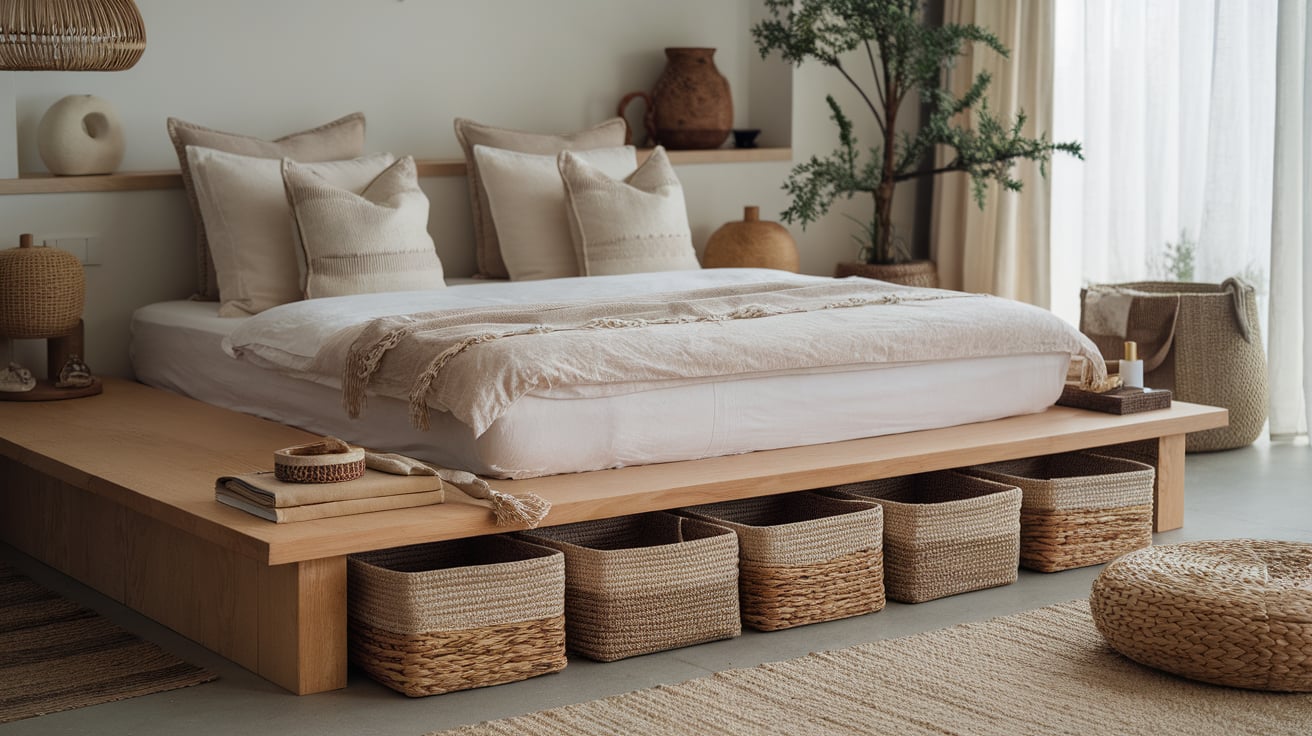 Woven Storage Baskets Under the Bed