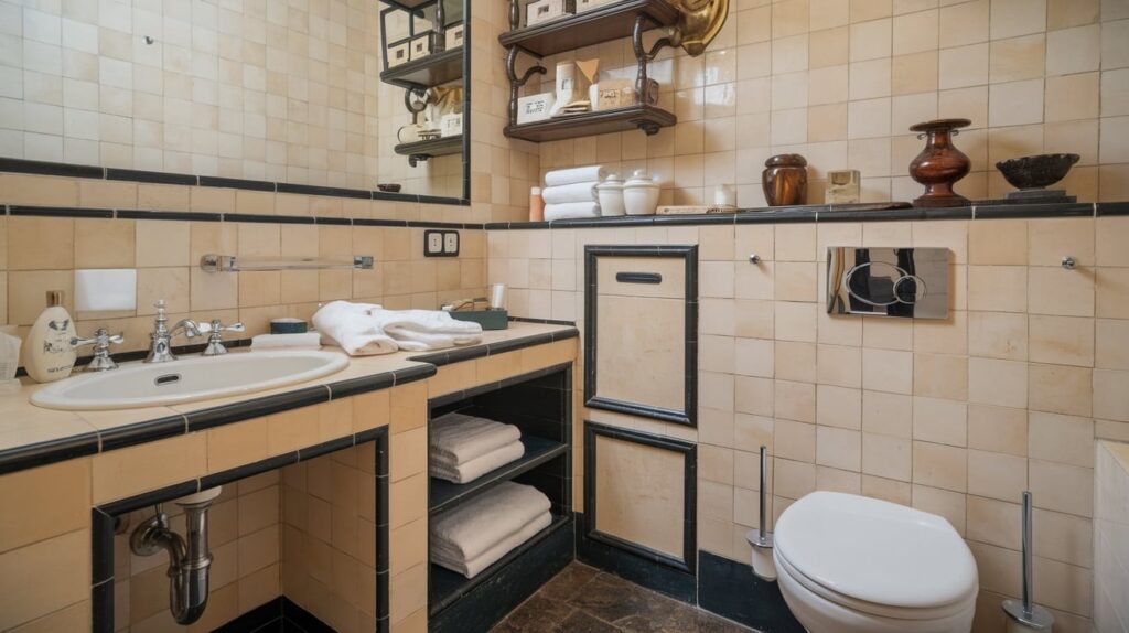 Italian Bathroom with Built-In Storage