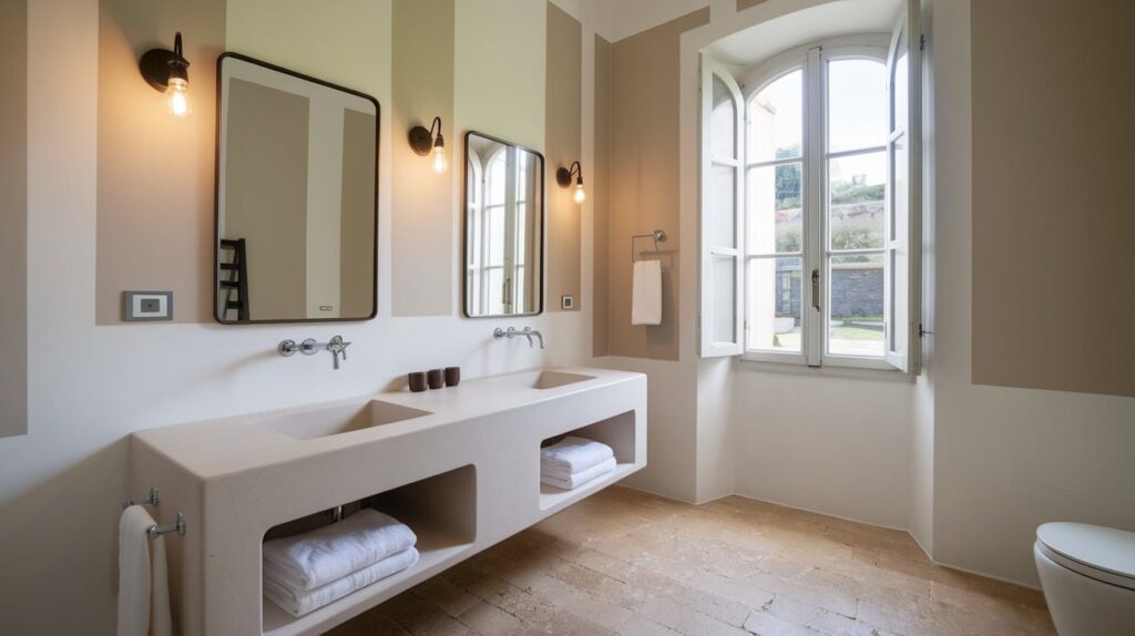 Italian Bathroom with Contemporary Vanity