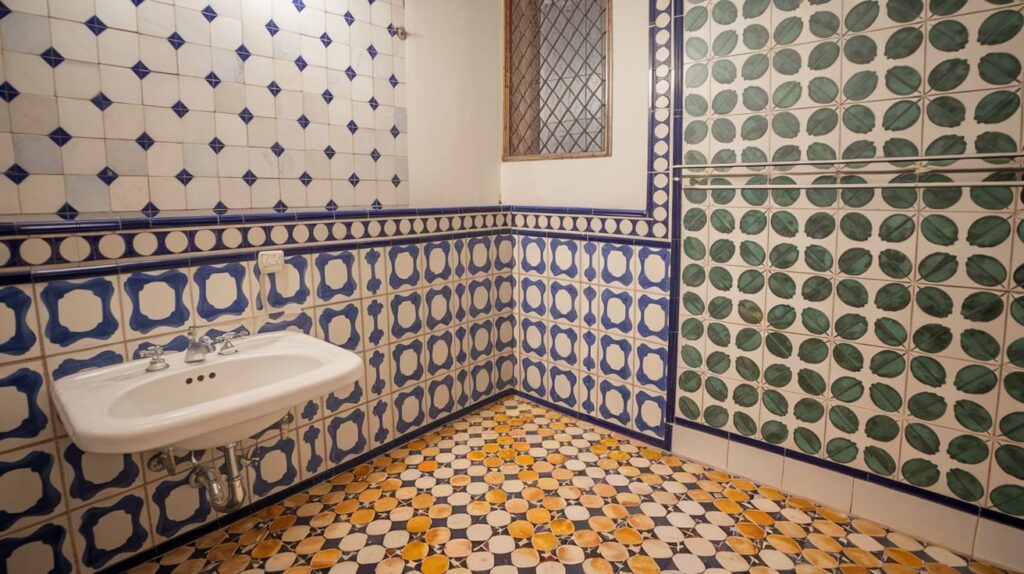 Italian Bathroom with Decorative Tiles