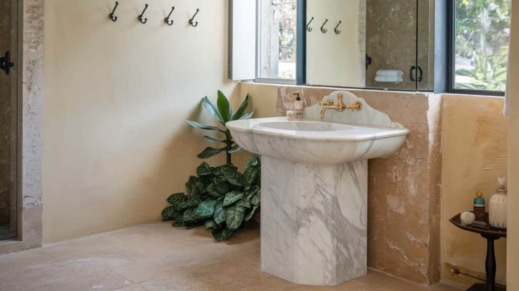 Italian Bathroom with Freestanding Sink