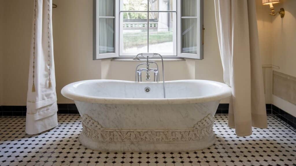 Italian Bathroom with Freestanding Tub