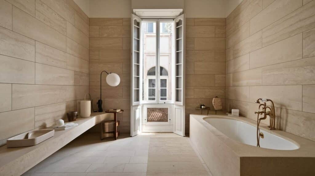 Italian Bathroom with Large Format Tiles