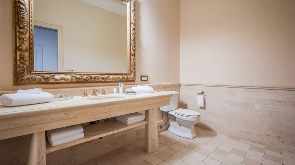 Italian Bathroom with Large Mirrors