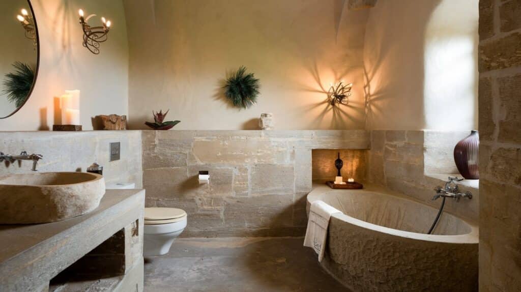 Italian Bathroom with Natural Stone