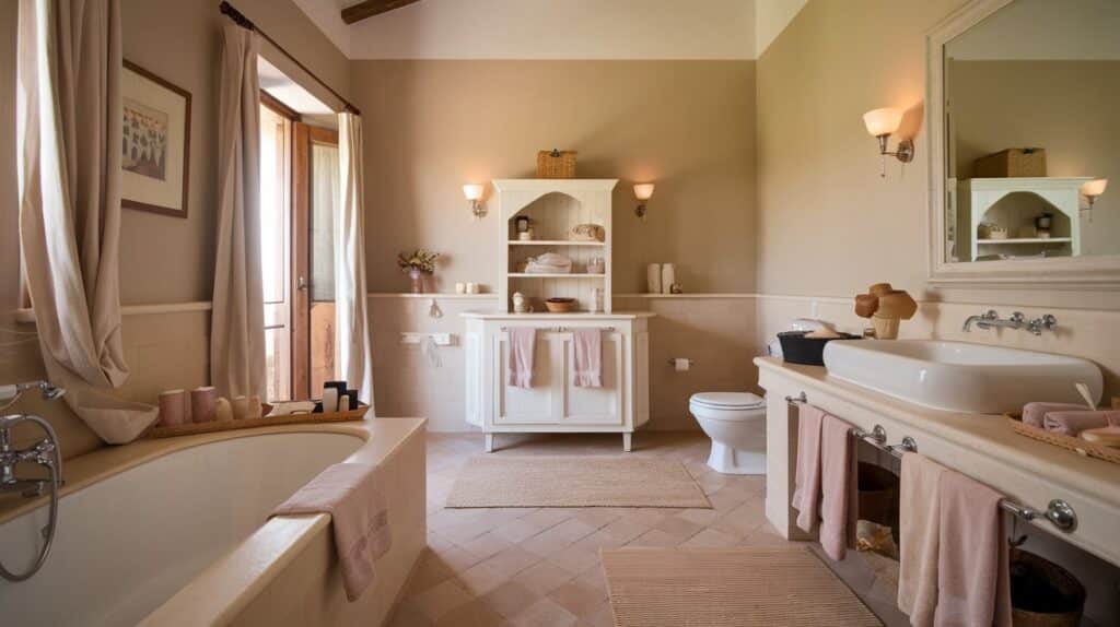 Italian Bathroom with Soft, Neutral Accents