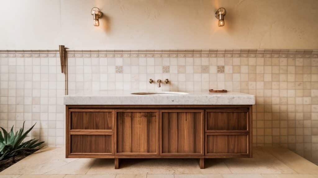 Italian Bathroom with a Minimalist Vanity