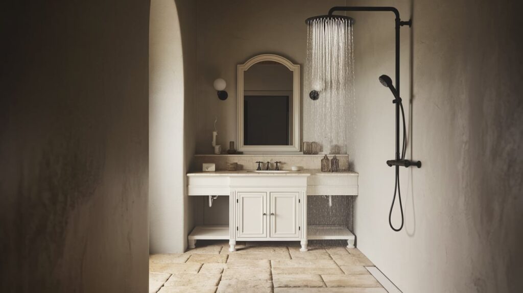 Italian Bathroom with a Rainfall Shower