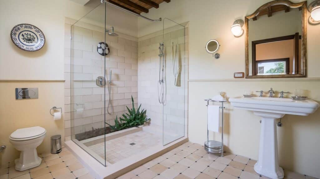 Italian Bathroom with a Stylish Shower Area