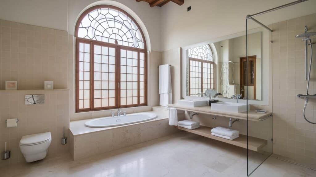 Italian Bathroom with an Open Floor Plan