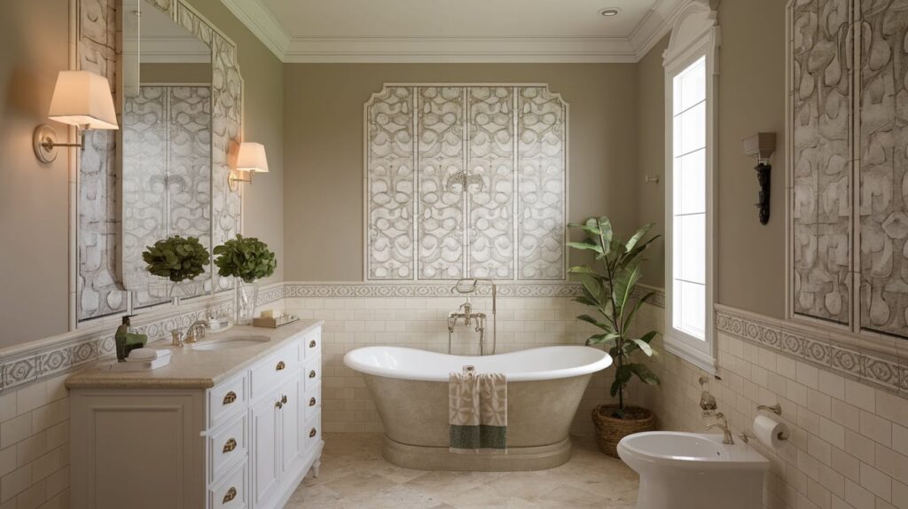 Polished Italian Bathroom with Soft Lighting