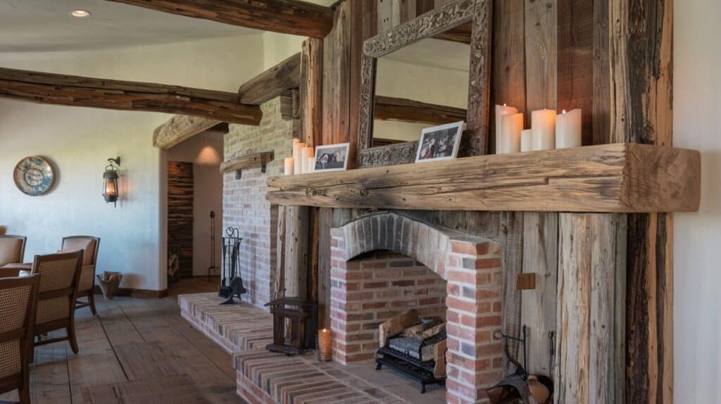 Rustic Wooden Mantel