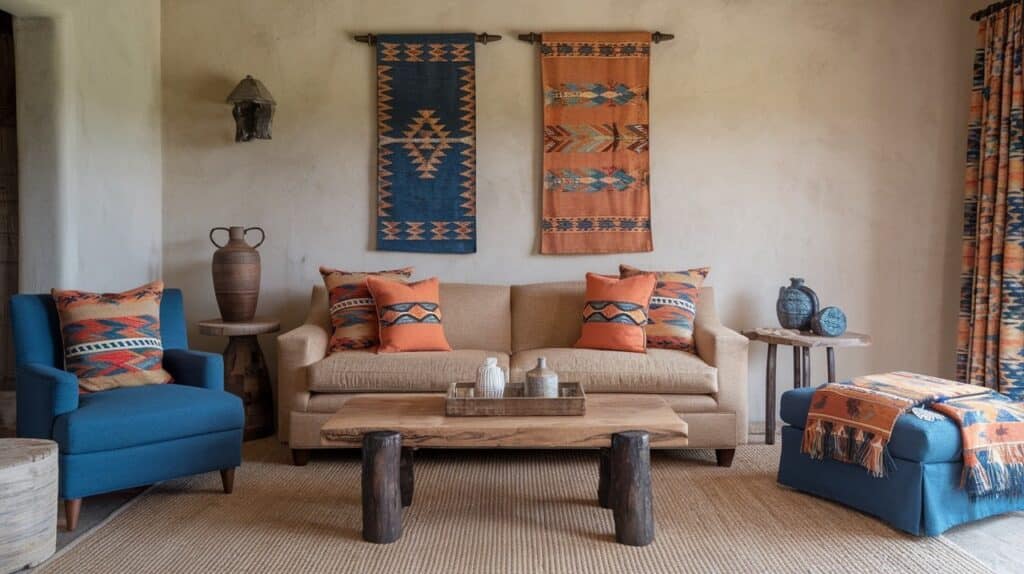 Tribal Patterns on Pillows and Throws