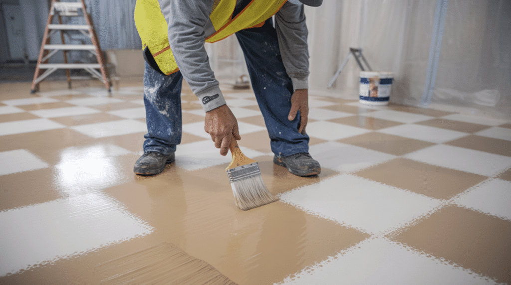 Step 6- Paint The Vinyl Floor