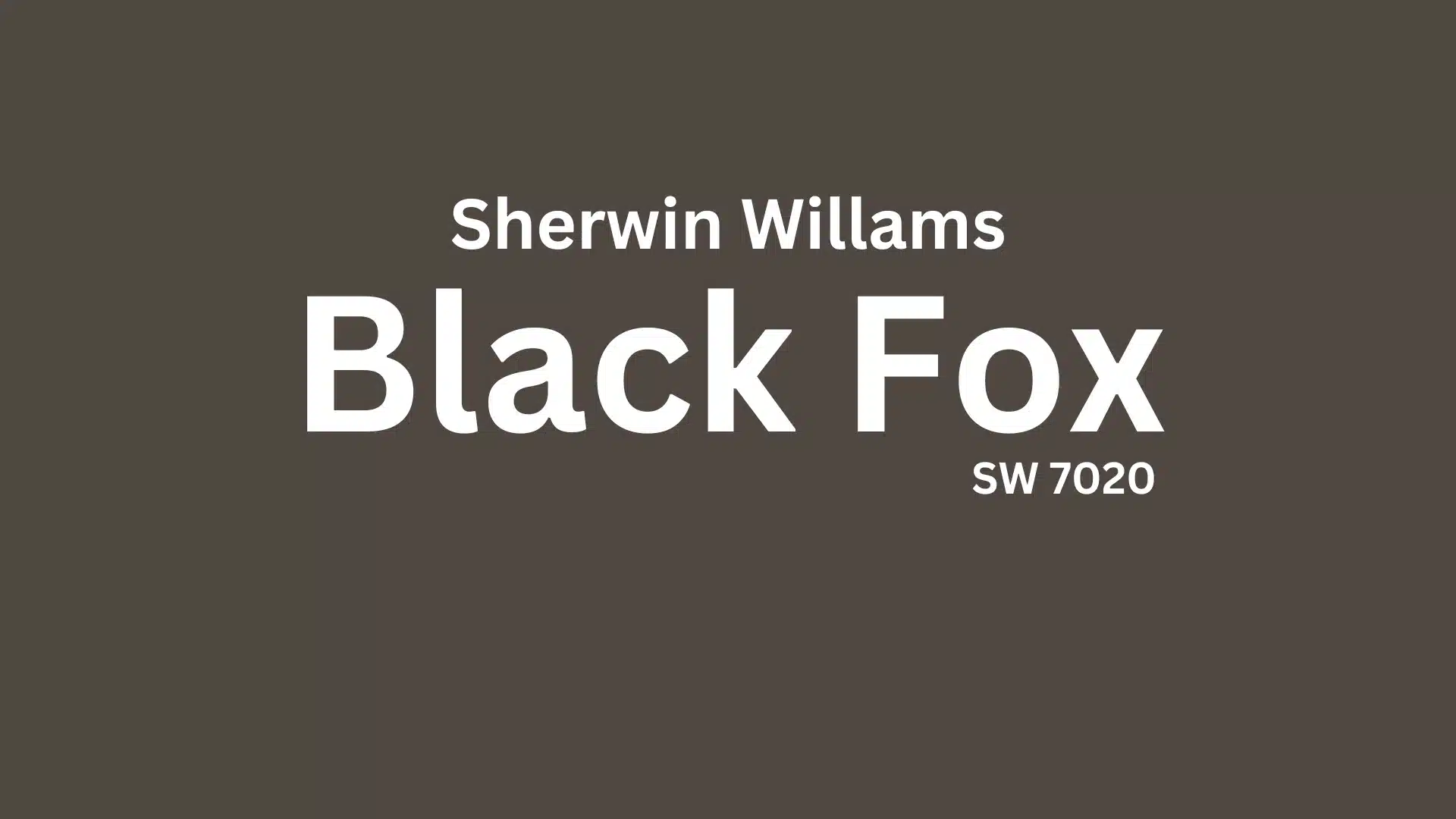 black fox sherwin williams