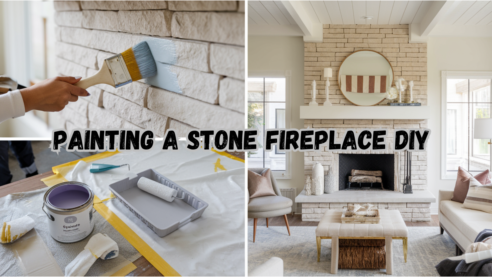 painting stone fireplace