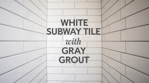 white subway tile with gray grout