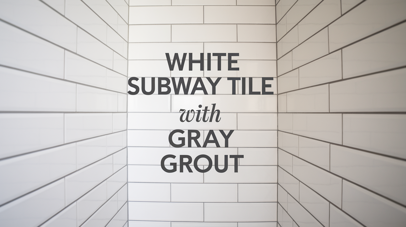 white subway tile with gray grout