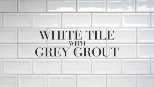 white tile grey grout